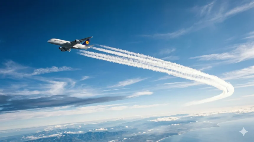 Flugreisen unnötig klimaschädlich Kondensstreifen