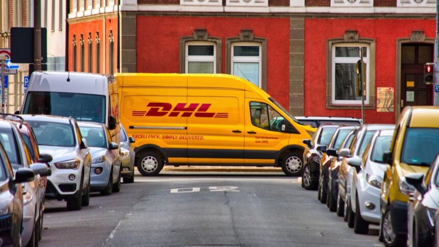 DHL Auto Straße Stadt Marken Post