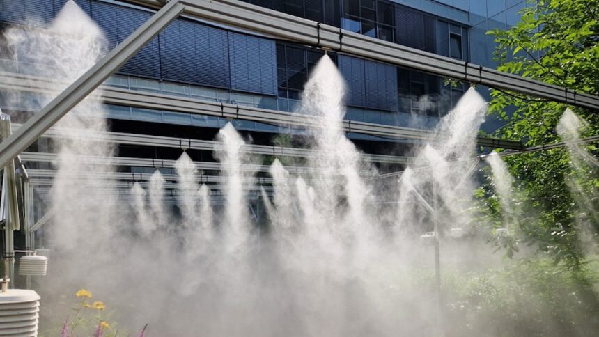 Wassernebel Hitze Gebäude Kühlung wasserbasierter Zerstäubung