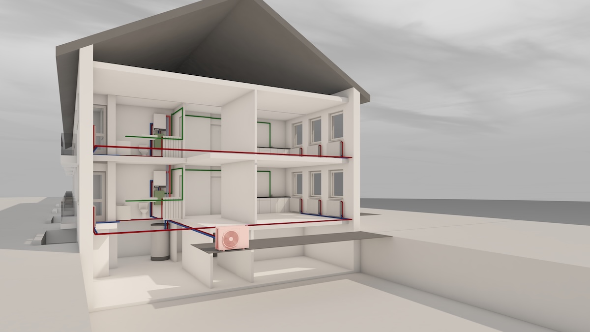 Wärmepumpe Mehrfamilienhaus, Fraunhofer-Institut, Propan-Wärmepumpe