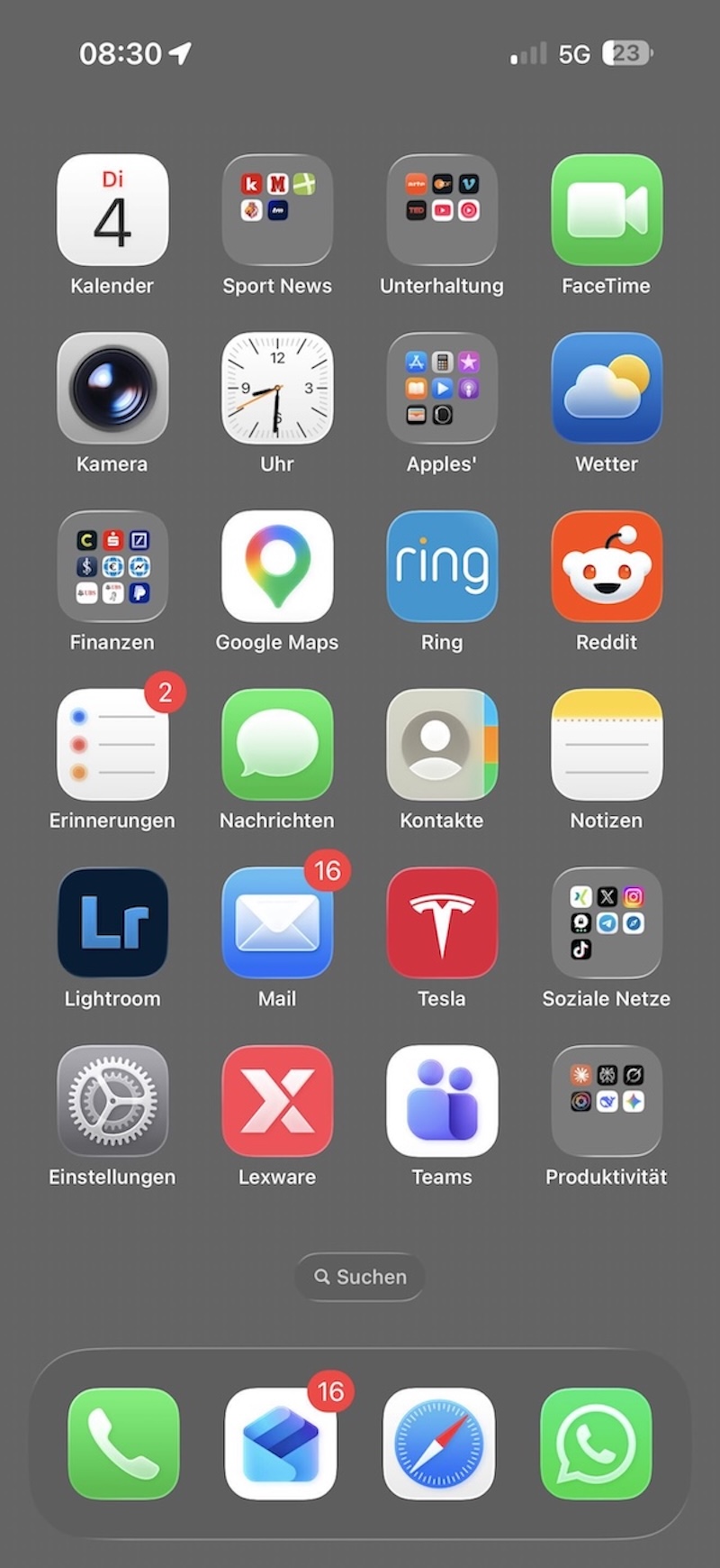 Der Homescreen von Yavuz Yildiz.