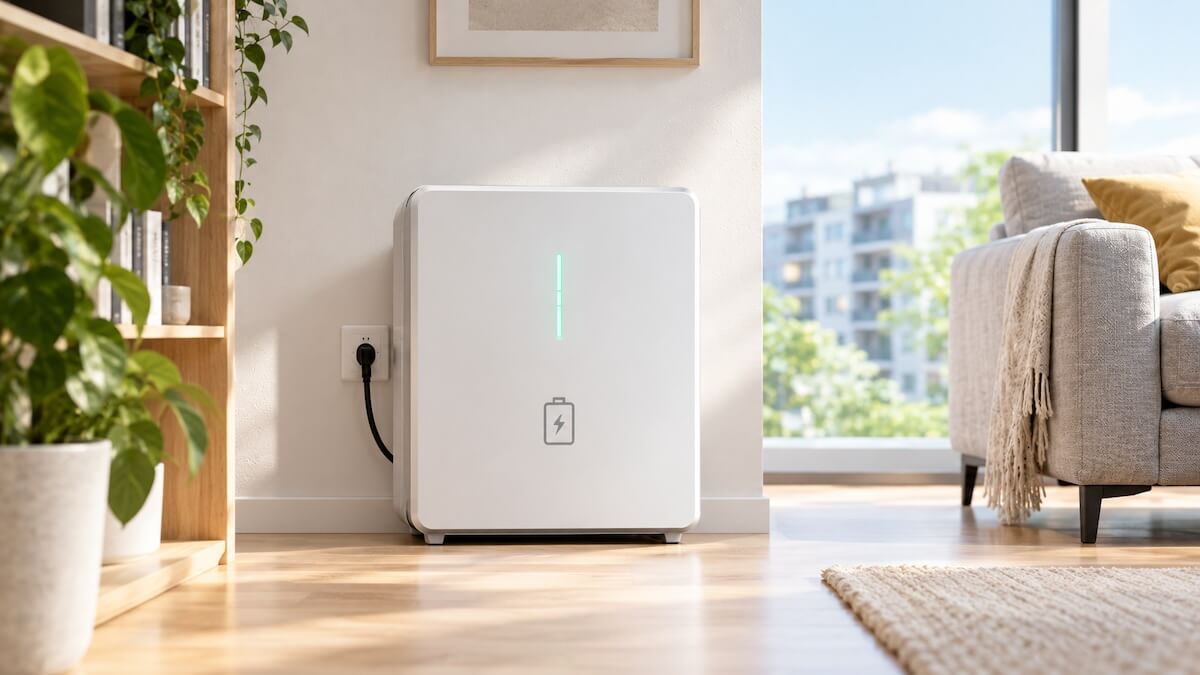 Mini-Batterie Wohnzimmer Mehrfamilienhaus Schwarmintelligenz Stromnetz