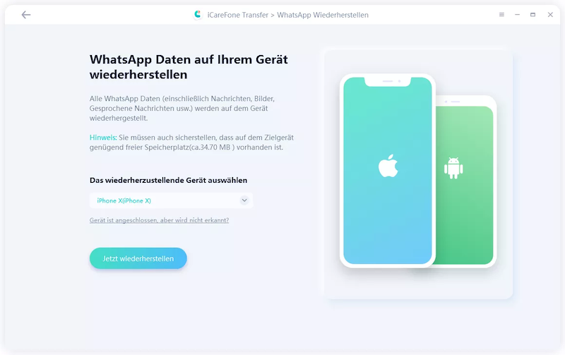 Backup auf iPhone18 übertragen