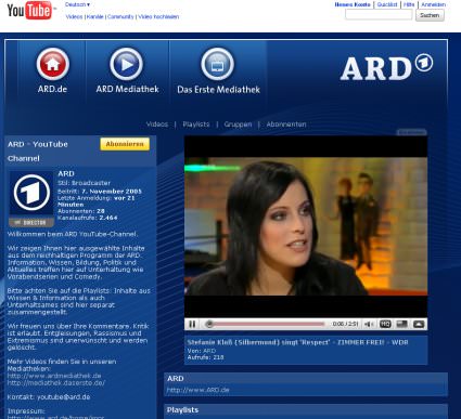 Ab sofort bei YouTube zu finden: der eigene Channel der ARD