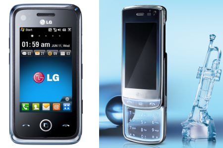 Windows-Smartphone GM730 (links) und Kristall-Handy GD900 von LG.