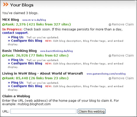 Blog Finder Konfiguration 1