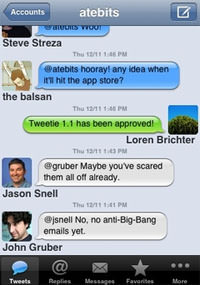 Tweetie App auf dem Apple iPhone